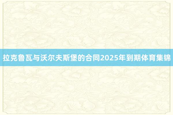 拉克鲁瓦与沃尔夫斯堡的合同2025年到期体育集锦