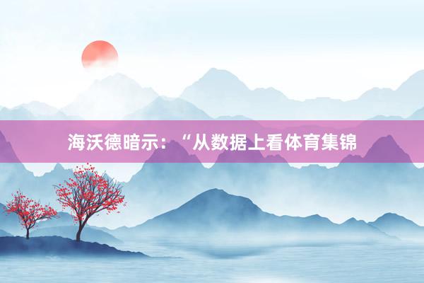 海沃德暗示：“从数据上看体育集锦