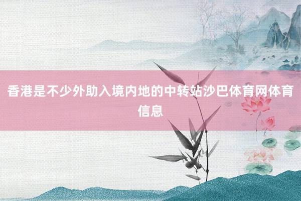 香港是不少外助入境内地的中转站沙巴体育网体育信息