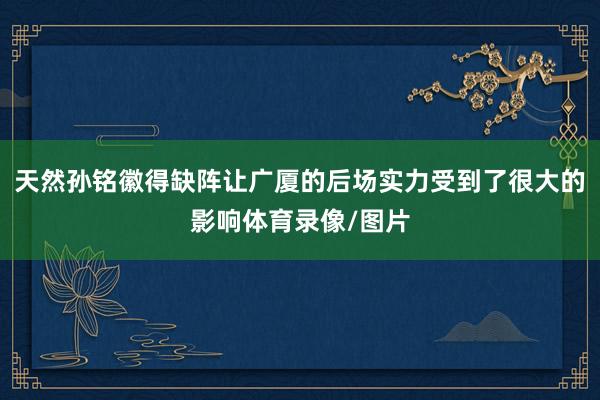 天然孙铭徽得缺阵让广厦的后场实力受到了很大的影响体育录像/图片